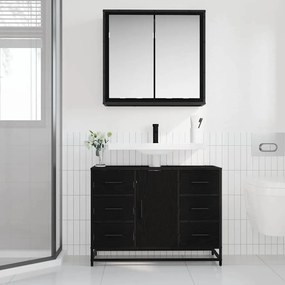 vidaXL Σετ Επίπλων Μπάνιου με συρτάρι 2 pcs Μαύρη δρυς 80 x 33 x 60 εκ