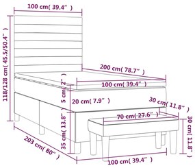 ΚΡΕΒΑΤΙ BOXSPRING ΜΕ ΣΤΡΩΜΑ ΚΡΕΜ 100 X 200 ΕΚ. ΥΦΑΣΜΑΤΙΝΟ 3136658