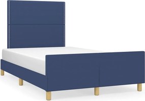vidaXL Πλαίσιο Κρεβατιού χωρίς στρώμα Μπλε 120x190 εκ. Υφασμάτινο