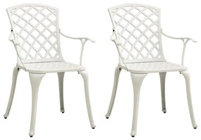 315574 vidaXL Καρέκλες Κήπου 2 τεμ. Λευκές από Χυτό Αλουμίνιο Λευκό, 1 Τεμάχιο