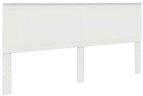 vidaXL Κεφαλάρι με κεφαλάρι Λαμπερό Λευκό 200 cm Επεξεργασμένο ξύλο