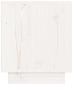 Κομοδίνο Λευκό 40 x 34 x 40 εκ. από Μασίφ Ξύλο Πεύκου - Λευκό