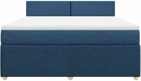 vidaXL Κρεβάτι Boxspring με Στρώμα Μπλε 180x200 εκ. Υφασμάτινο