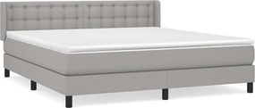 vidaXL Κρεβάτι Boxspring με Στρώμα Αν. Πράσινο 160x200εκ Υφασμάτινο