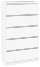 Συρταριέρα Λευκή 60 x 36 x 103 εκ. από Επεξεργασμένο Ξύλο - Λευκό