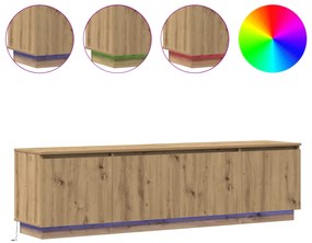 vidaXL ντουλάπι τηλεόρασης  με LED Artisan Oak 180x38x49 εκ. Επεξεργασμένο ξύλο