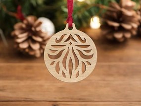 Σετ των 3 Intra απο ξύλο plywood 3mm-4mm πάχος – Χριστουγεννιάτικο μπιχλιμπίδι με λουλούδια 45x50 cm INTRAVECTRY-MY545336