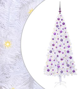 vidaXL Τεχνητό Χριστουγεννιάτικο Δέντρο Λευκό 180 cm PVC και Ατσάλι