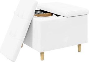 vidaXL Οθωμανικό αποθήκευσης Λευκός 60 x 60 x 45 cm Τεχνητό δέρμα
