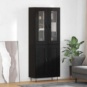 Highboard Μαύρη Οξυά 69,5 x 34 x 90 εκ. Επεξεργασμένο ξύλο