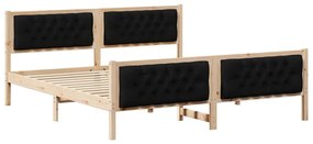 vidaXL Σκελετός Κρεβατιού Μαύρο 180 x 200 cm Στερεά ξυλεία πεύκου