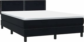vidaXL Κρεβάτι Boxspring με Στρώμα Μαύρο 160x210 εκ. Βελούδινο