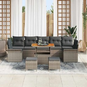 vidaXL Σετ Καναπέ Κήπου με μαξιλάρι 10 pcs Γκρι 90 x 55 x 71 cm