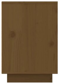 Κομοδίνα 2 τεμ. Καφέ Μελί 50x34x50 εκ. από Μασίφ Ξύλο Πεύκου - Καφέ