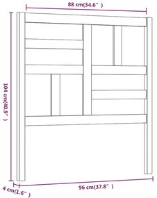 vidaXL Κεφαλάρι Κρεβατιού 96x4x104 εκ. από Μασίφ Ξύλο Πεύκου