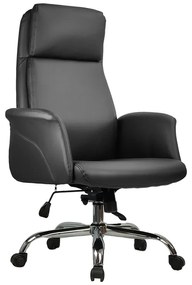 Καρέκλα γραφείου διευθυντή Derjio pakoworld pu σε μαύρη απόχρωση 68x66x115εκ