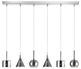 Κρεμαστό Φωτιστικό Ράγα 6xG9 Γυαλί Luma Lighting-114-01047-13BR-smoke-Φιμέ/Smoke 114-01047-13BR-smoke