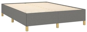 vidaXL Κρεβάτι Boxspring με Στρώμα Σκούρο Γκρι 140x200 εκ Υφασμάτινο