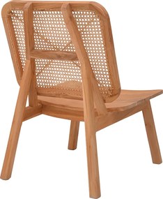 Πολυθρόνα Viborg pakoworld φυσικό teak ξύλο-φυσικό rattan 60x75x87εκ