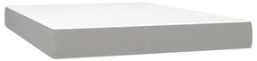 vidaXL Κρεβάτι Boxspring με Στρώμα &amp; LED Αν.Γκρι 140x190εκ. Υφασμάτινο