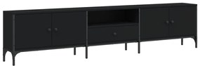 vidaXL Έπιπλο Τηλεόρασης με Συρτάρι Μαύρο 200x25x44 εκ. Επεξ. Ξύλο