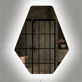 Stewehome Μοναδικός Καθρέφτης LED σε Σχήμα Εξάγωνου 75x60 cm