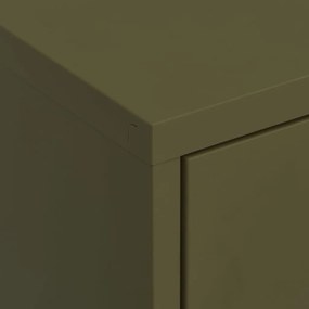 vidaXL Ντουλάπι Αποθήκευσης Πράσινο Λαδί 80x35x101,5 εκ. από Ατσάλι