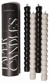Κεριά Δείπνου Taper (Σετ 4τμχ) 24,3cm Black-White Paddywax Κερί Σόγιας