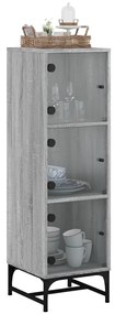 vidaXL Ντουλάπι Γκρι Sonoma 35x37x120 εκ. με Γυάλινες Πόρτες
