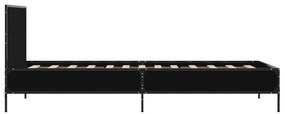 vidaXL Πλαίσιο Κρεβατιού Μαύρο 90 x 200 εκ. Επεξ. Ξύλο &amp; Μέταλλο