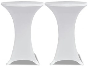 vidaXL Καλύμματα Τραπεζιού Ελαστικά 4 τεμ. Λευκά Ø 60 εκ.