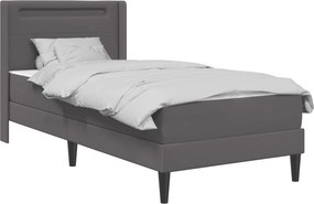 vidaXL Σκελετός κρεβατιού με στρώμα Γκρι 100 x 200 cm Τεχνητό Δέρμα