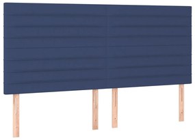 ΚΡΕΒΑΤΙ BOXSPRING ΜΕ ΣΤΡΩΜΑ &amp; LED ΜΠΛΕ 200X200 ΕΚ. ΥΦΑΣΜΑΤΙΝΟ 3135547