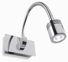 Απλίκα φωτιστικό σποτ LED DYNAMO AP1 εύκαμπτο μεταλλικό Ideal Lux-31477-Νίκελ Ματ 031477