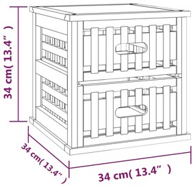 ΚΟΜΟΔΙΝΟ 34 X 34 X 34 ΕΚ. ΑΠΟ ΜΑΣΙΦ ΞΥΛΟ ΚΑΡΥΔΙΑΣ 350345