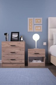 Stewehome Πλήρες σετ 7 τεμαχίων σε δρυς και λευκό για φοιτητικά δωμάτια 90x190 cm