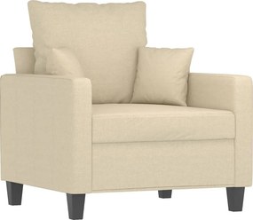 vidaXL Πολυθρόνα Κρεμ 60 εκ. Υφασμάτινη