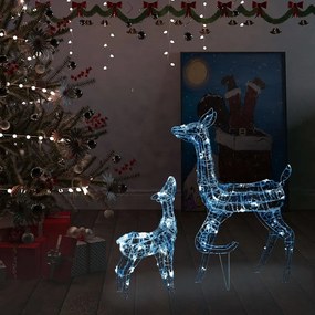 vidaXL Τάρανδοι Οικ. Ακρυλικός Χριστουγεννιάτικος 160 LED Ψυχρό Λευκό