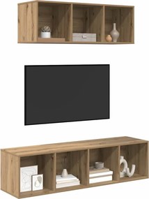 vidaXL Σετ επίπλου τηλεόρασης 2 τμχ. Artisan Oak Επεξεργασμένο Ξύλο