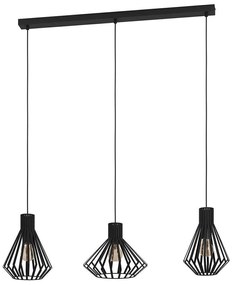 Φωτιστικό Οροφής - Ράγα Basidano 390125 96x27x150cm 3xE27 40W Black Eglo Ατσάλι