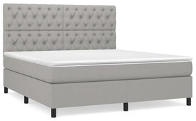 vidaXL Κρεβάτι Boxspring με Στρώμα Αν. Πράσινο 160x200εκ Υφασμάτινο