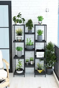 Stewehome Πολυλειτουργική ραφιέρα με ράφια για γλάστρες μπαλκονιού από πλαστικό