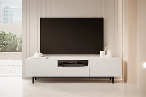 Έπιπλο Tv Karma II 2K1SZ 190x49x42cm Λευκό ματ / μαύρα πόδια -  BOG4589