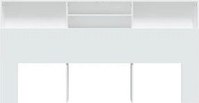 vidaXL Κεφαλάρι Με Αποθηκευτικό Χώρο Λευκό 200 x 19 x 103,5 εκ.