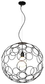 Φωτιστικό Οροφής Κρεμαστό HL-3589-M-H 77-4088 Aline Black Φ80 Homelighting Metal