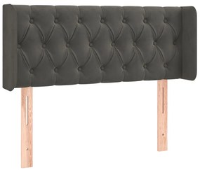 vidaXL Κεφαλάρι με Πτερύγια Σκούρο Γκρι 103x16x78/88 εκ. Βελούδινο