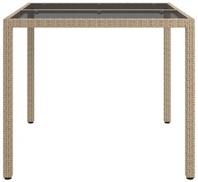 vidaXL Τραπέζι Κήπου για Φαγητό Μπεζ 90 x 90 x 75 cm Πολυ ράταν