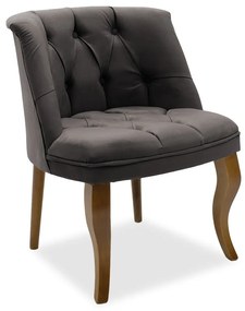 Intrahome Πολυθρόνα ALTAIELLA Intrahome βελούδο ανθρακί με μαύρα πόδια 55x57x78εκ | SKU: INTRAPA-257111129