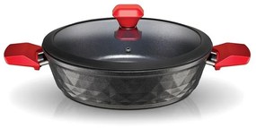 Pyramis Red Diamond αντικολλητική σοτέζα 30cm με διάφανο καπάκι