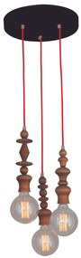 Φωτιστικό Οροφής  HL-042R-3P MELODY AGED WOOD PENDANT - 77-2739 - 51W - 100W - 77-2739